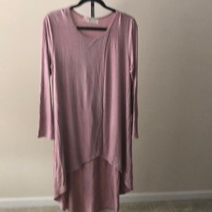 Pink up in front down in back top